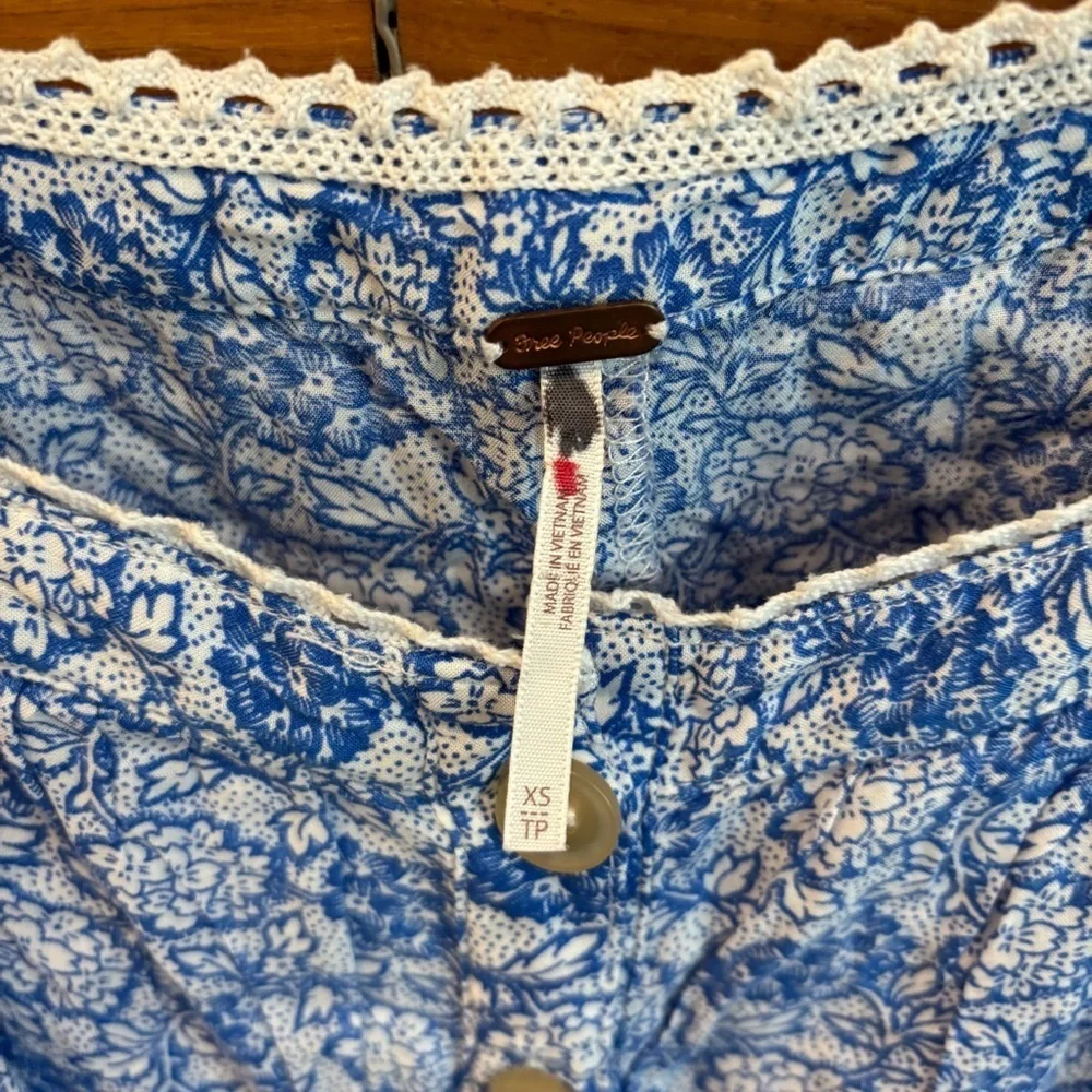 FREE PEOPLE Sweet Caroline Top Combo Blue, Size XS